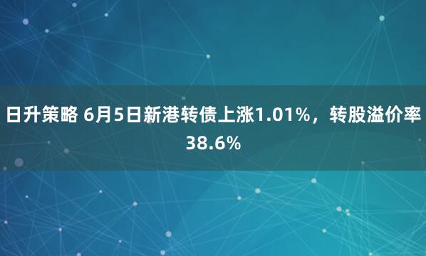 日升策略 6月5日新港转债上涨1.01%，转股溢价率38.6%