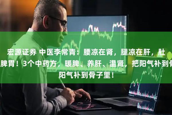 宏源证券 中医李常青：腰凉在肾，腿凉在肝，肚子凉在脾胃！3个中药方，暖脾、养肝、温肾，把阳气补到骨子里！
