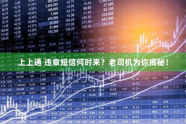 上上通 违章短信何时来？老司机为你揭秘！