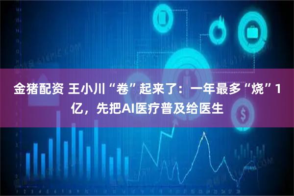 金猪配资 王小川“卷”起来了：一年最多“烧”1亿，先把AI医疗普及给医生