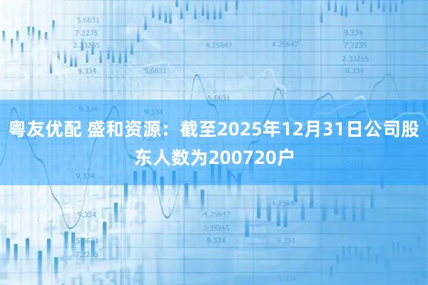 粤友优配 盛和资源：截至2025年12月31日公司股东人数为200720户