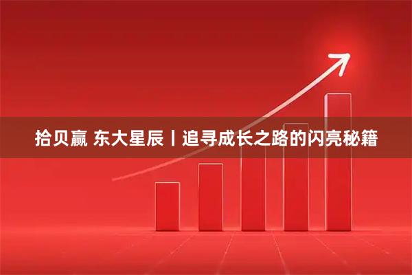 拾贝赢 东大星辰丨追寻成长之路的闪亮秘籍