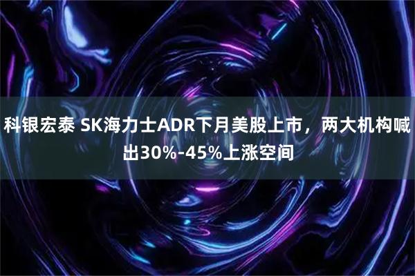 科银宏泰 SK海力士ADR下月美股上市，两大机构喊出30%-45%上涨空间